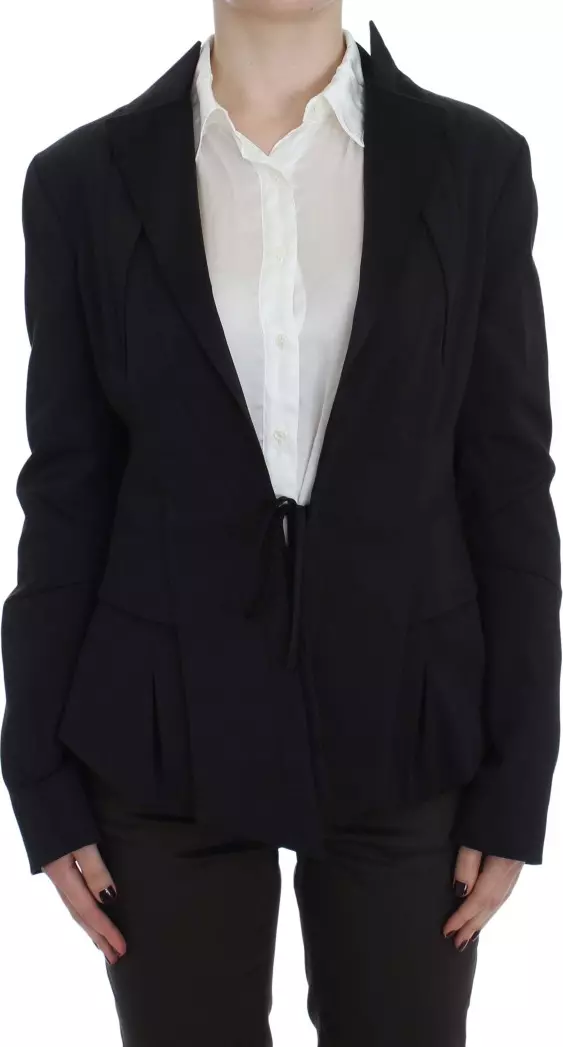 Black Stretch Single Breasted Blazer Jacket