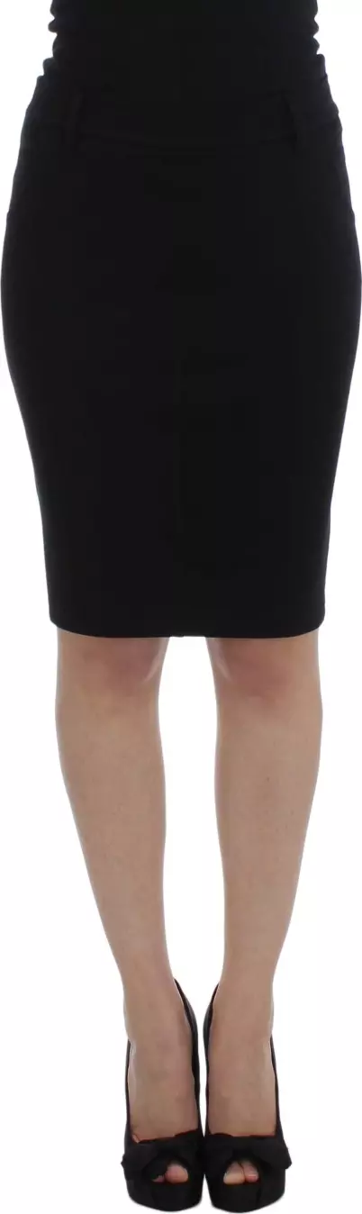 Black Straight Pencil Skirt