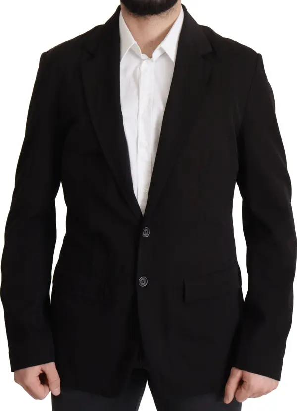 Black Wool Single Breasted Coat Blazer