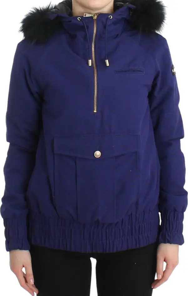 Blue Padded Jacket Hooded Short K-Way