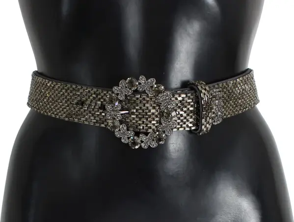 Crystal Buckle Sequined Waist Belt