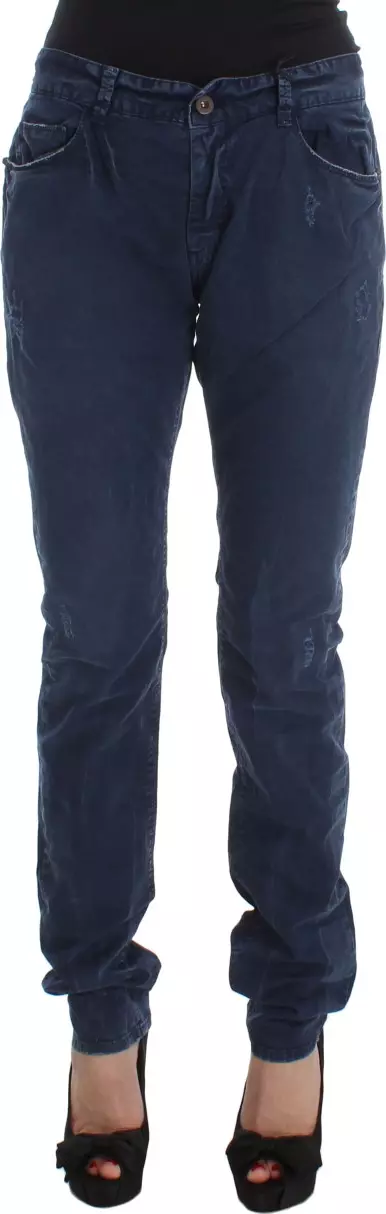 Blue Cotton Blend Denim Jeans