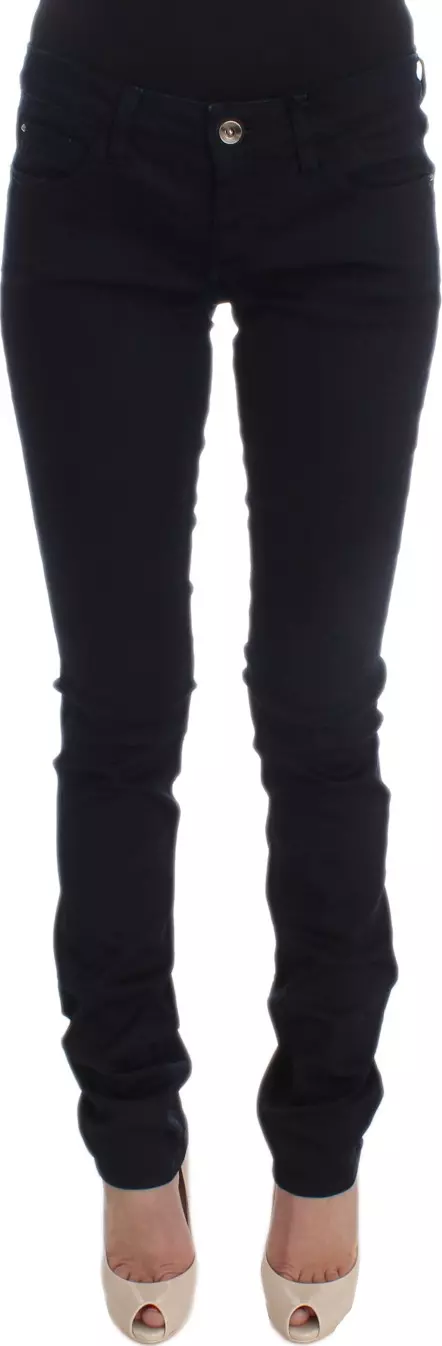 Blue Cotton Blend Slim Fit Jeans