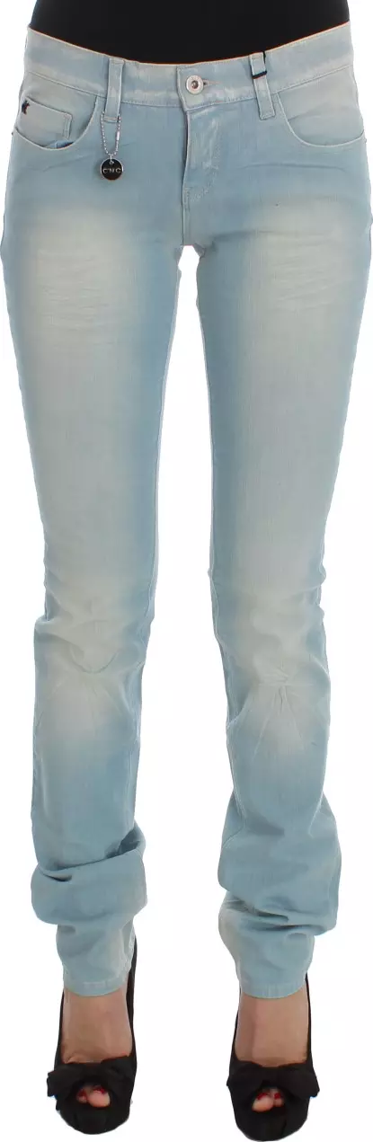 Blue Cotton Blend Super Slim Fit Jeans