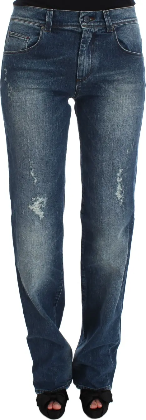 Blue Wash Cotton Blend Slim Fit Jeans