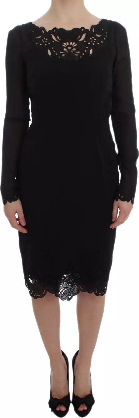 Black Silk Stretch Sheath Dress