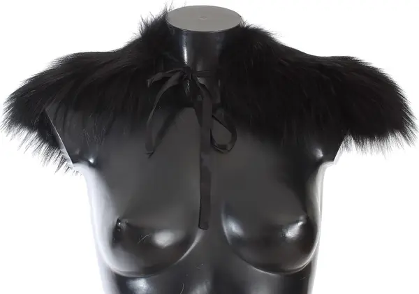 Black Fox Fur Collar Scarf
