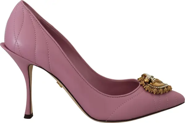 Pink Leather Heart DEVOTION Heels Pumps Shoes