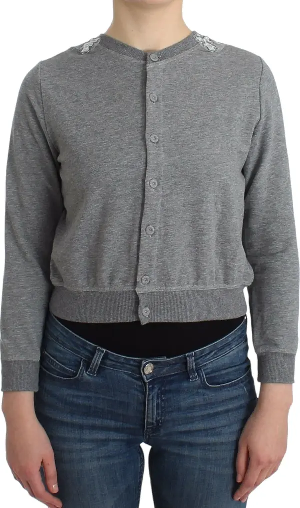 Lingerie Gray Lace Sweater Cardigan Top