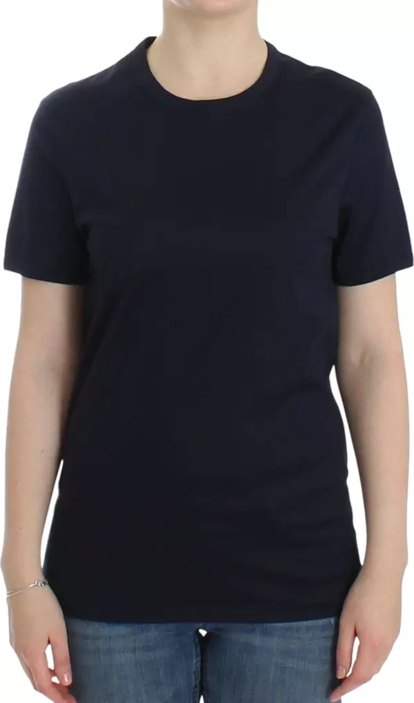 Lingerie Blue Crewneck Cotton Logo T-shirt