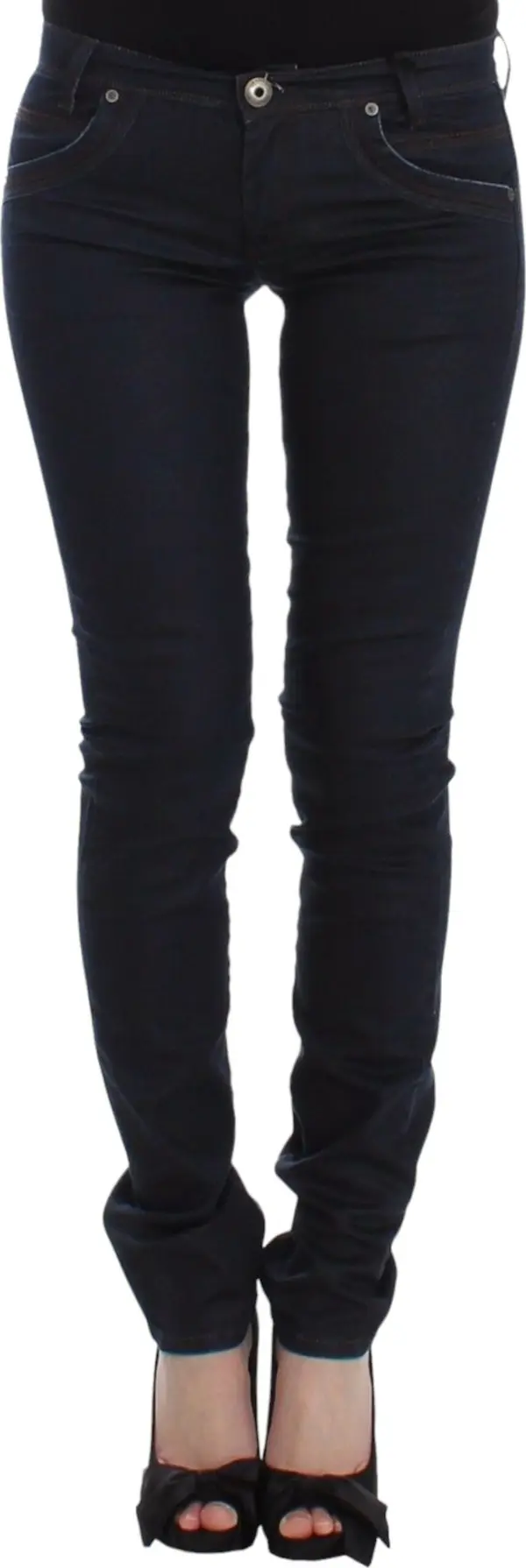 Blue Slim Jeans Denim Pants Skinny Leg Stretch