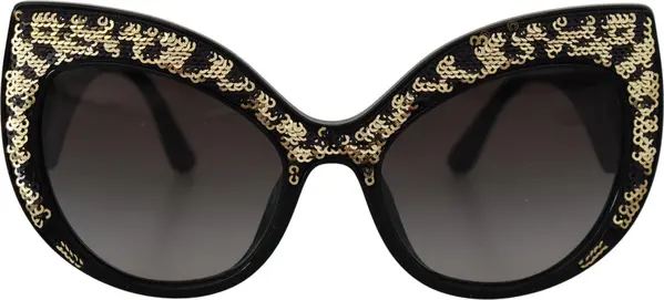 Black Gold Sequin Butterfly Polarized DG4326 Sunglasses