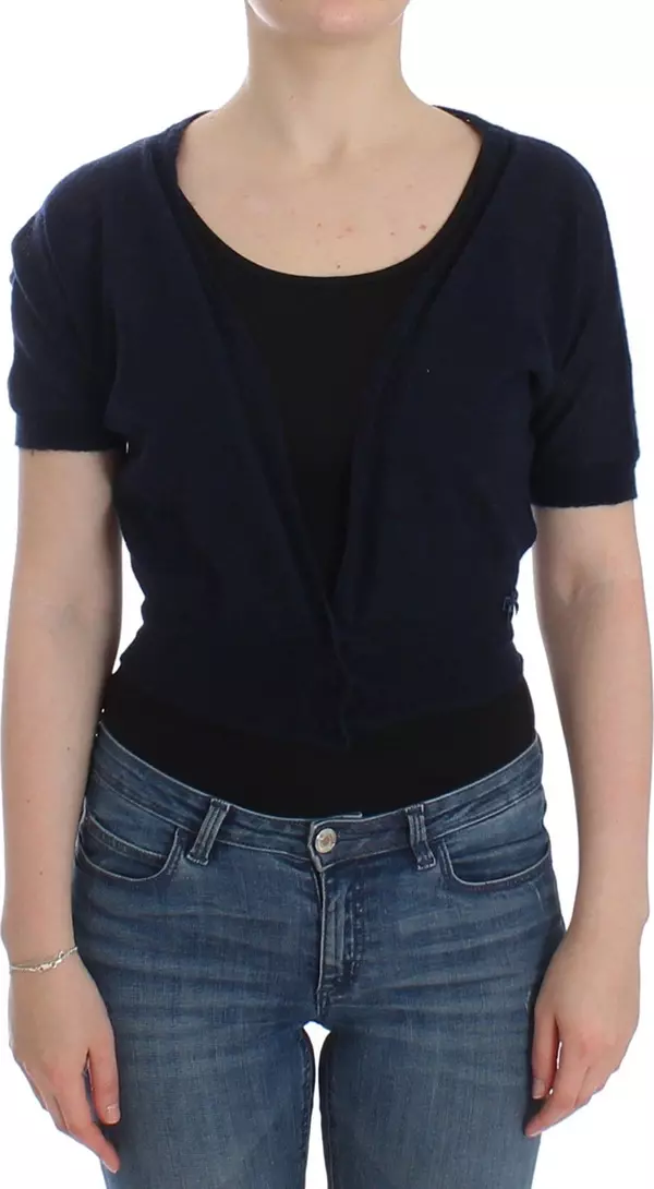Knit Blue Wool Sweater Cardigan