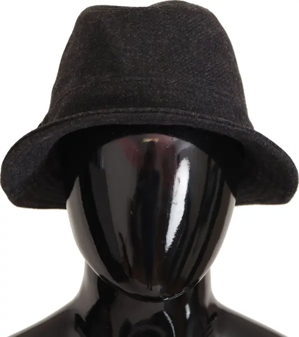 Gray Virgin Wool Logo Fedora Trilby Cappello Hat