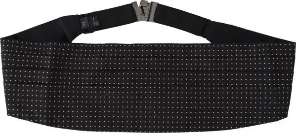 Black Polka Dot Wide Waist Men Belt Cummerband