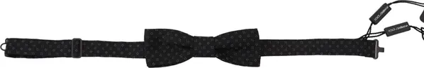 Black Pattern Silk Adjustable Neck Papillon Bow Tie