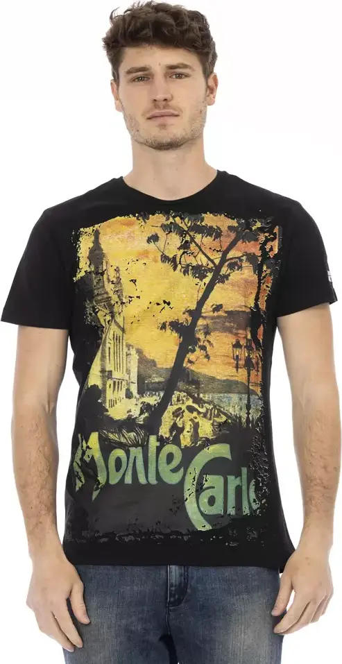 Black Cotton Men T-Shirt