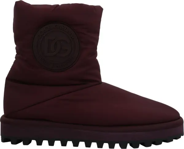 Bordeaux Nylon Boots Padded Mid Shoes