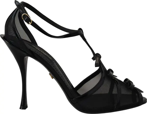Black Stiletto High Heels Sandals Shoes
