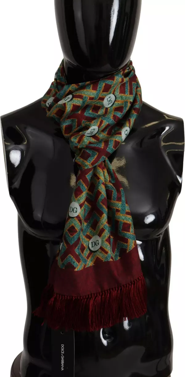 Multicolor DG Logo Shawl Warm Neck Wrap Fringe Scarf