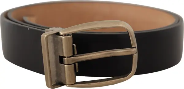 Black Brown Backend Leather Vintage Metal Buckle Belt