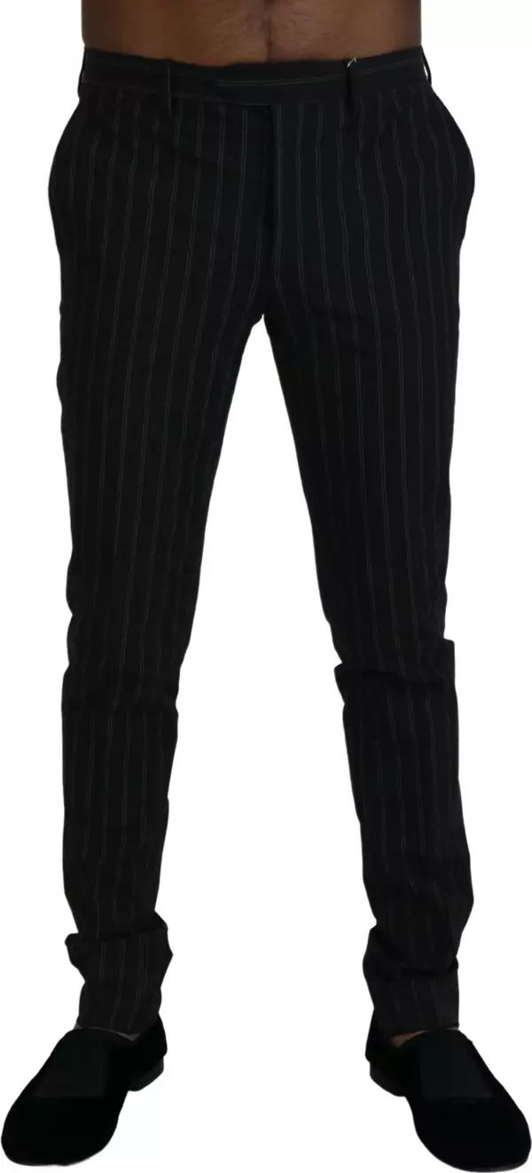 Black Stripes Viscose Dress Pants