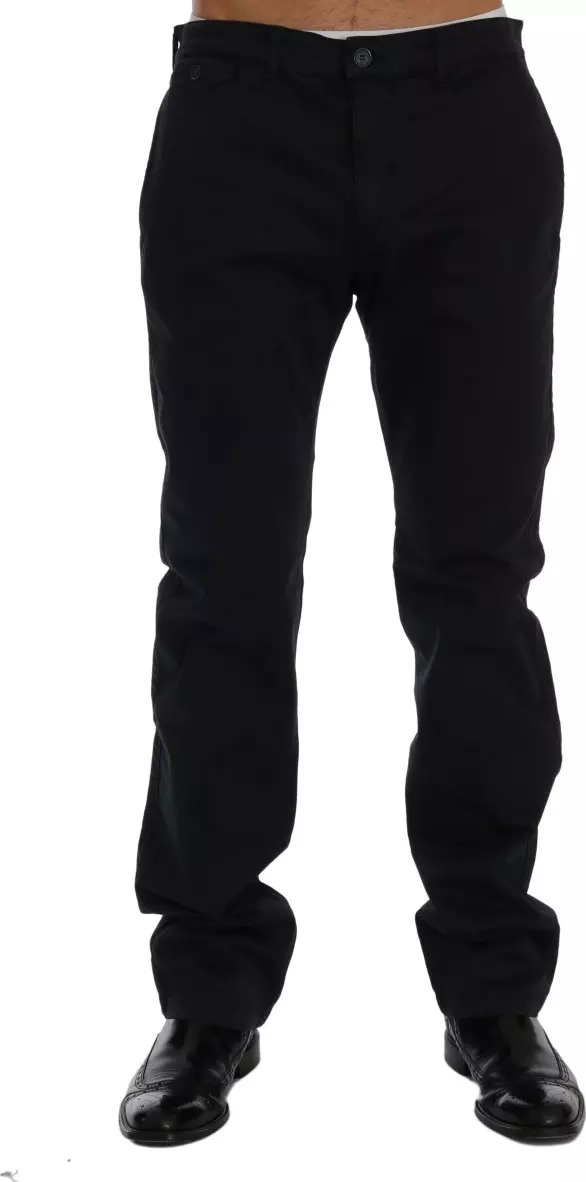 Blue Cotton Stretch Chinos Pants