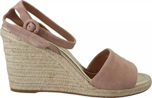 Pink Suede Leather Ankle Strap Sandals
