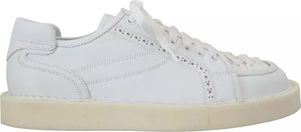 White Leather Low Top Oxford Sneakers Casual Shoes