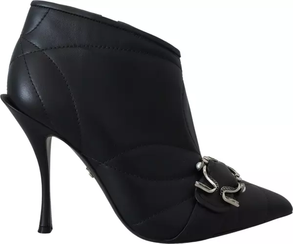 Black Devotion Quilted Buckled Ankle Boots Shoes