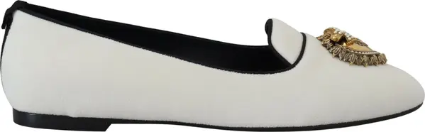 White Velvet Slip Ons Loafers Flats Shoes