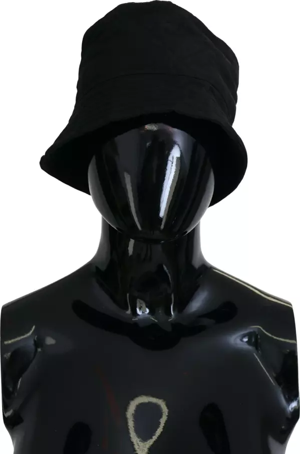 Black Nylon Women Bucket Cap Hat