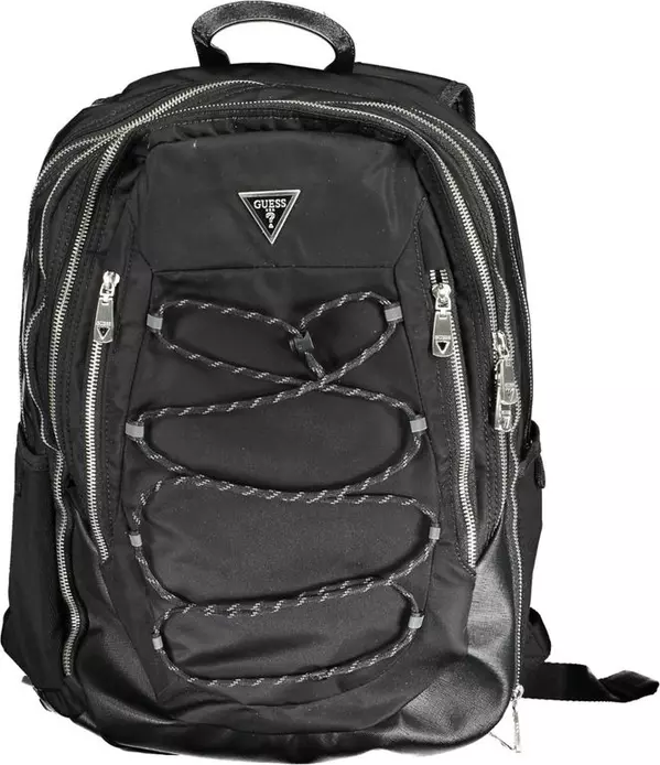 Black Polyamide Men Backpack