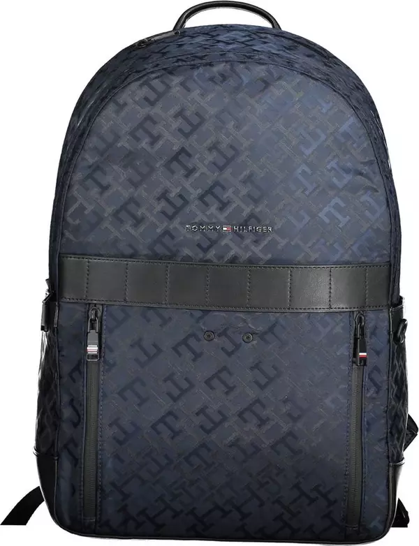 Blue Polyester Mens Backpack