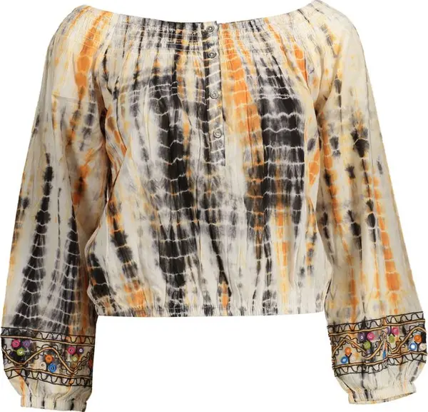 Beige Cotton Women T-Shirt