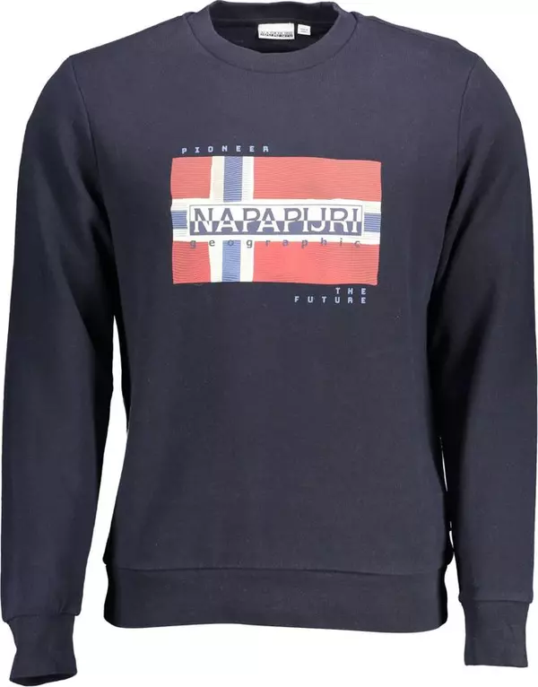 Blue Cotton Men's Sweatshirt