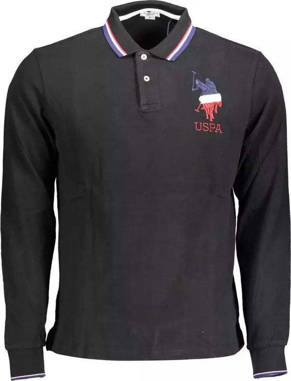 Black Cotton Men's Polo Shirt