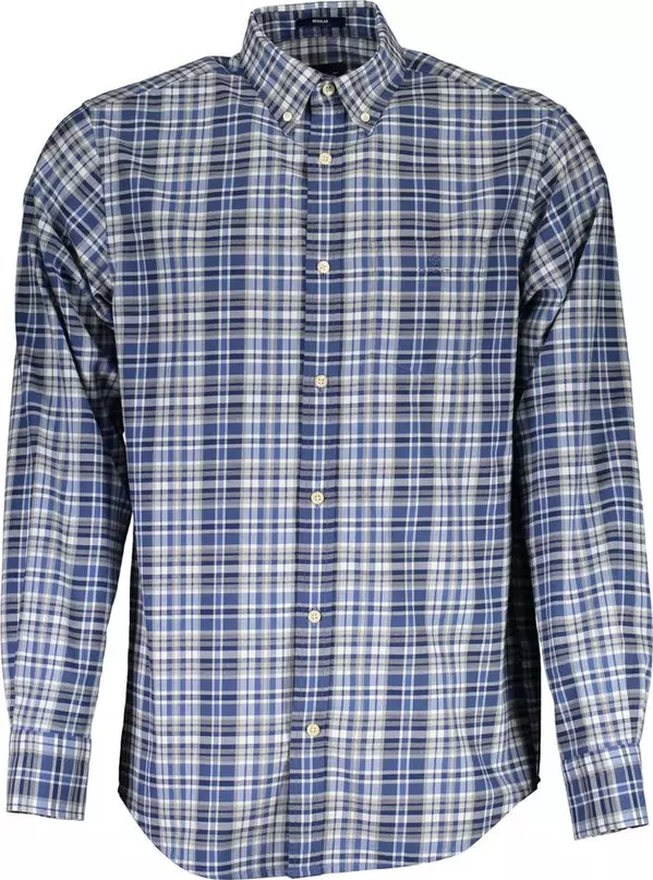 Blue Cotton Men Shirt