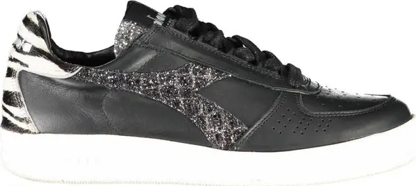 Black Leather Women Sneaker