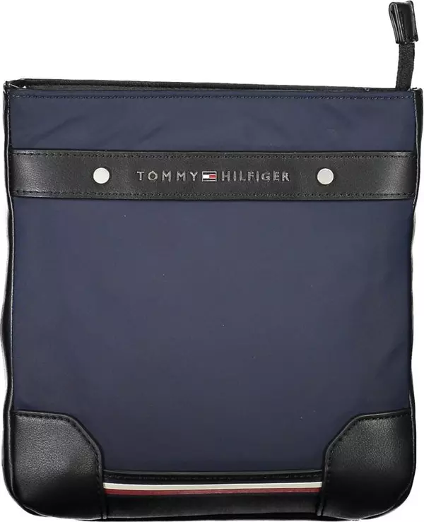 Blue Polyurethane Men's Shoulder Bag