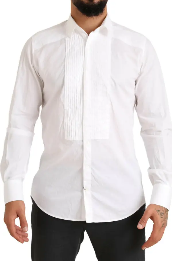 White GOLD Formal Cotton Tuxedo Dress Shirt