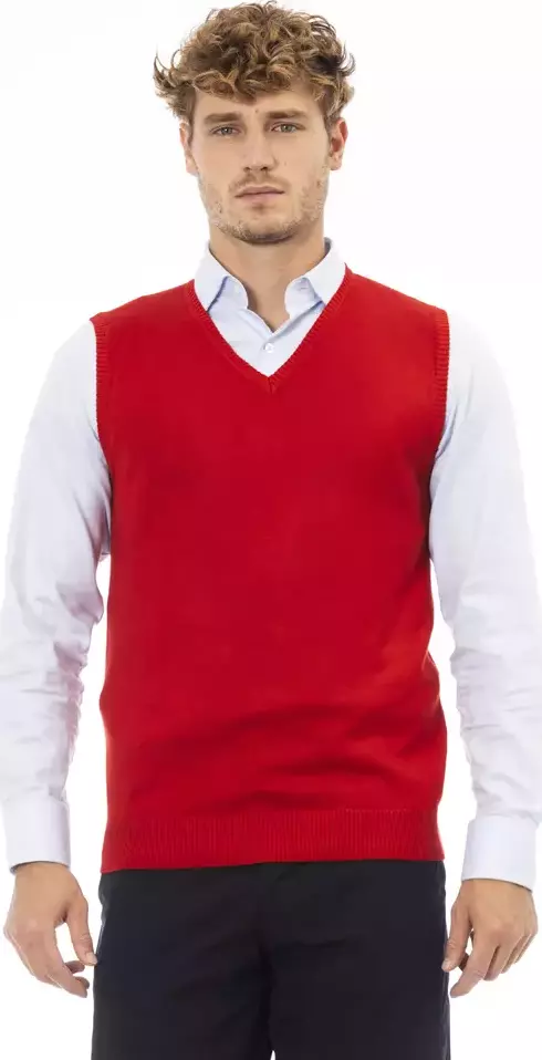 Red Viscose Men Jacket