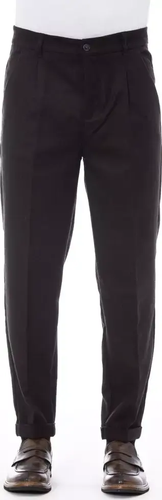 Brown Wool Men Pant
