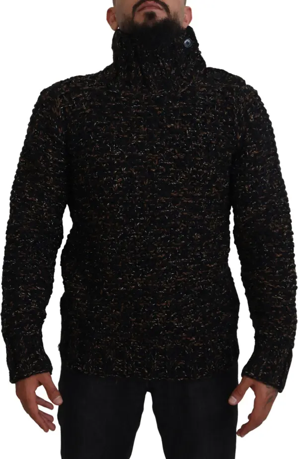 Brown Fatto A Mano Turtleneck Pullover Sweater