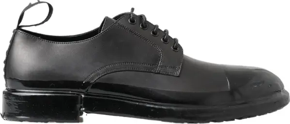 Black Leather Derby Dress Shoes