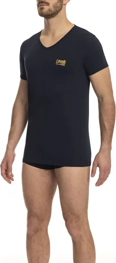 Blue Cotton Men T-Shirt