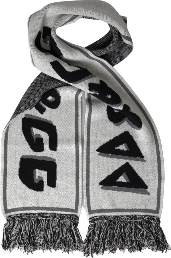 Gray Cashmere Knitted Wrap Shawl Fringe Scarf