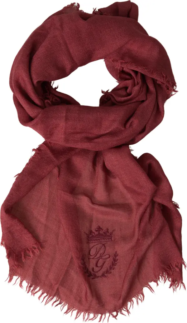 Maroon Cashmere Knit Wrap Shawl Fringe Scarf