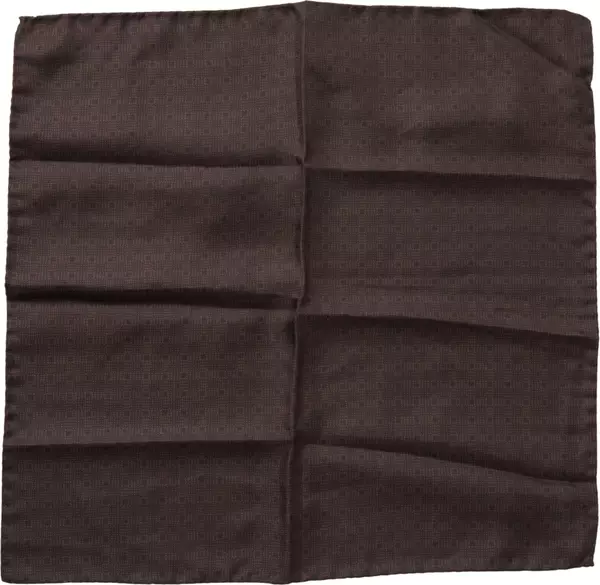 Brown Patterned Silk Square Handkerchief Scarf
