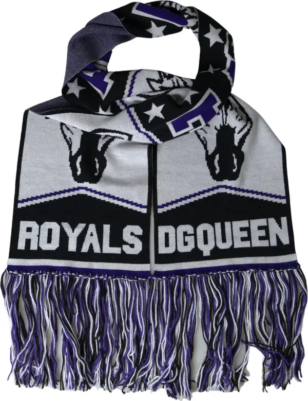 Multicolor Wool DG Queen Wrap Fringe Scarf